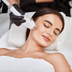 A young girl remove unwanted hair by Lazer hair removal on her face in karachi