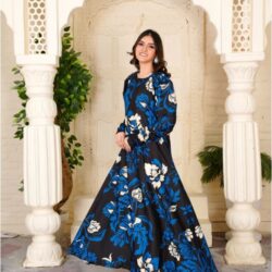 Martina Black Floral Maxi - 353 By Athena Apparels
